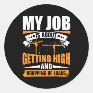 Zware Uitrusting Operator Kranen Vlag Torenkraan O Ronde Sticker