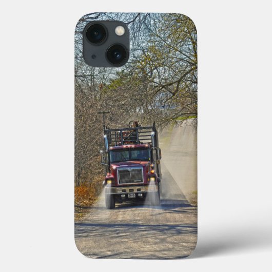 Zware vrachtwagen op de weg naar een proefland Case-Mate iPhone case (Achterkant)