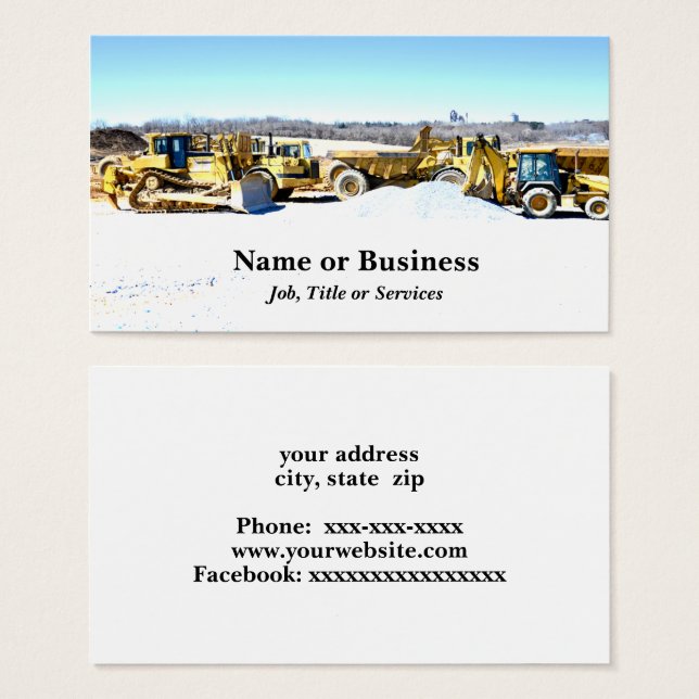 zware werktuigen visitekaartje (Voorkant /achterkant)