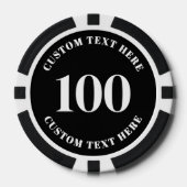 Zwart 100 genummerd poker chips (Voorkant)