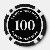 Zwart 100 genummerd poker chips (Achterkant)