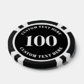 Zwart 100 genummerd poker chips (Enkel)