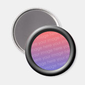 Zwart (3d-effect lijsten rand) Sjabloon Magneet (Voorkant / Achterkant)