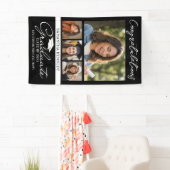 Zwart 4 foto collage Afstuderen Gefeliciteerd  Spandoek (Insitu)