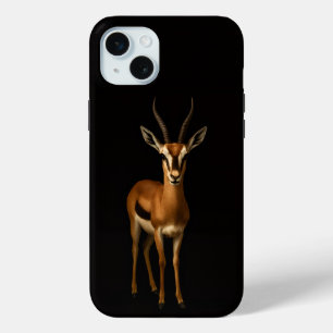 Zwart 4 Luxe, Elegante Gazella iPhone 15 Plus Mini Hoesje