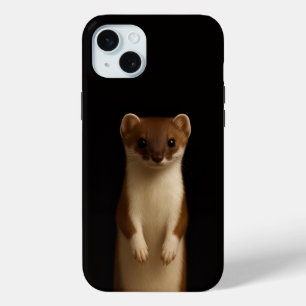 Zwart 4 Luxe, Elegante Wezel iphone 15 Plus hoesje