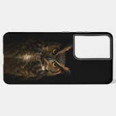 Zwart 4 Luxe Galaxy S21 Plus, Golden Eye Owl Samsung Galaxy Hoesje (Achterkant horizontaal)