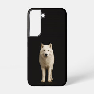 Zwart 4 Luxe Galaxy S22 Hoesje, Ivoren Poolwolf Samsung Galaxy Hoesje