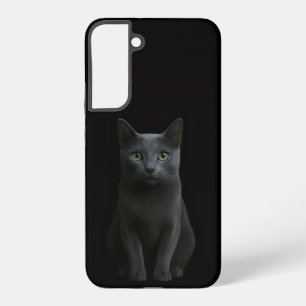 Zwart 4 Luxe Galaxy S22 Plus, Russische Blauwe Kat Samsung Galaxy Hoesje