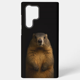 Zwart 4 Luxe Galaxy S22 Ultra, Fluffy Marmot Samsung Galaxy Hoesje