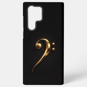 Zwart 4 Luxe Galaxy S22 Ultra, Gouden Bassleutel Samsung Galaxy Hoesje