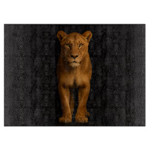 Zwart 4 Luxe Glas snijplank Noble Lioness