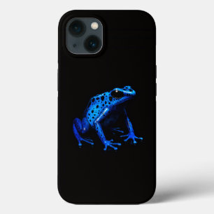 Zwart 4 Luxe iPhone 13 Hoesje, Electric Blue Frog Hoesje