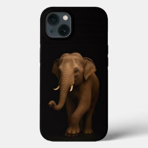 Zwart 4 Luxe iPhone 13, Indische Olifant 13 Hoesje