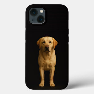 Zwart 4 Luxe iPhone 13, Minimalistische Labrador 13 Hoesje