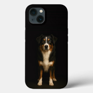 Zwart 4 Luxe iPhone 13, Wijze Australian Shepherd 13 Hoesje