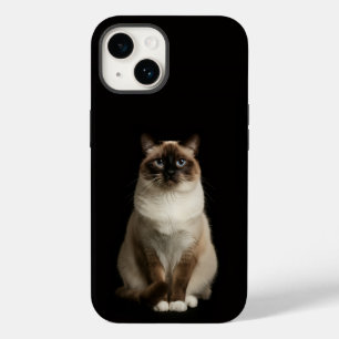 Zwart 4 Luxe iPhone 14 Mat, Birmaanse Kat Case-Mate iPhone 14 Hoesje