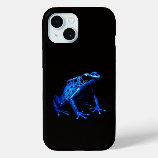 Zwart 4 Luxe iPhone 15 Hoesje, Blue Frog Case-Mate iPhone Case (Achterkant)
