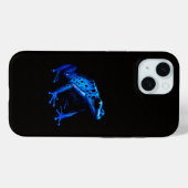Zwart 4 Luxe iPhone 15 Hoesje, Blue Frog Case-Mate iPhone Case (Achterkant (horizontaal))