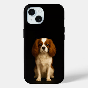 Zwart 4 Luxe iPhone 15 Hoesje, Cavalier Spaniel
