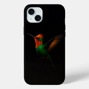Zwart 4 Luxe iPhone 15 Plus, Kuifcoquettevogel Mini Hoesje