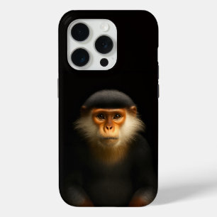 Zwart 4 Luxe iPhone 15 Pro Mate Rood Douc Langur Case