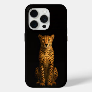 Zwart 4 Luxe iPhone 15 Pro Mate Strakke Cheetah Case