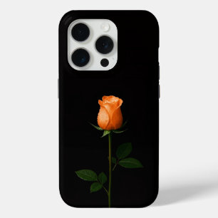 Zwart 4 Luxe iPhone 15 Pro Mate Sunset Oranje Roos Case
