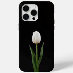 Zwart 4 Luxe iPhone 15 Pro Max, Parelwitte Tulp Max Hoesje