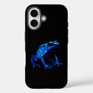 Zwart 4 Luxe iPhone 16 Hoesje-Mate, Blue Frog Hoesje