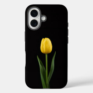 Zwart 4 Luxe iPhone 16 Mate, Gouden Tulp Hoesje