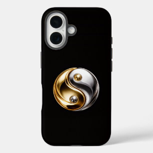 Zwart 4 Luxe iPhone 16 Mate, Harmonie Yin Yang Hoesje