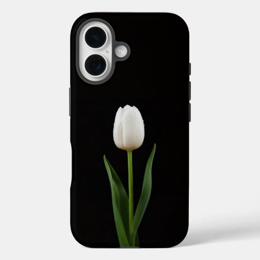 Zwart 4 Luxe iPhone 16 Mate, Parelwitte Tulp Case-Mate iPhone Case (Achterkant)