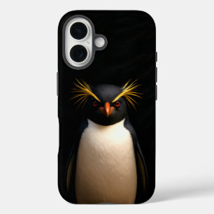 Zwart 4 Luxe iPhone 16 Mate, Rockhopper Penguin Hoesje