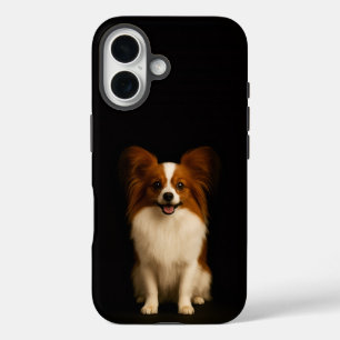 Zwart 4 Luxe iPhone 16 Mate, Verfijnd Papillon Hoesje