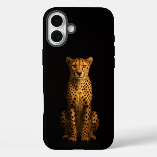 Zwart 4 Luxe iPhone 16 Plus, Slanke Cheetah Case-Mate iPhone Case (Achterkant)