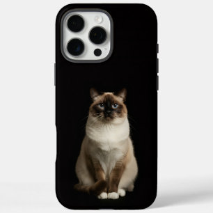 Zwart 4 Luxe iPhone 16 Pro Max, Birmaanse Kat Max Hoesje