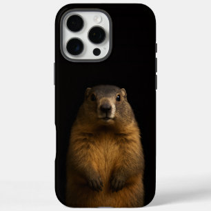 Zwart 4 Luxe iPhone 16 Pro Max, Fluffy Marmot Max Hoesje