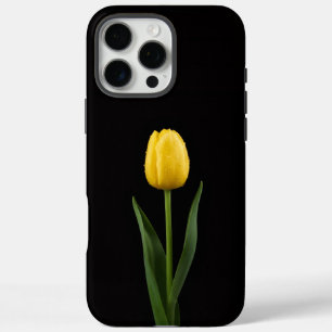 Zwart 4 Luxe iPhone 16 Pro Max, Gouden Tulp Max Hoesje