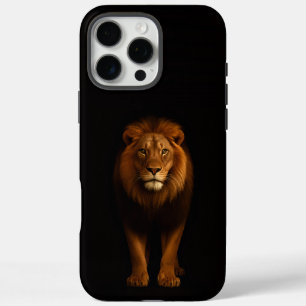 Zwart 4 Luxe iPhone 16 Pro Max, Majestueuze Leeuw Max Hoesje