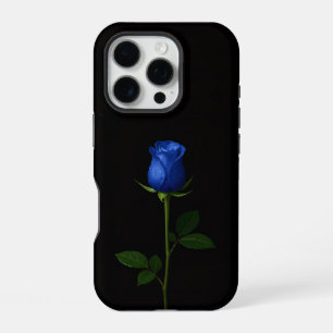 Zwart 4 Luxe iPhone 16 Pro, Midnight Blue Rose Pro Hoesje