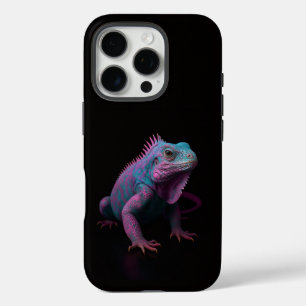 Zwart 4 Luxe iPhone 16 Pro, Roze Leguaan Pro Hoesje