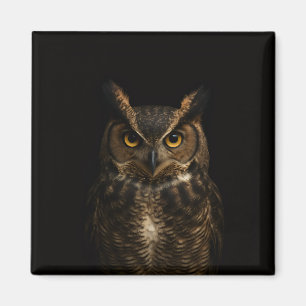 Zwart 4 Luxe Magneet met Gouden Oog Uil