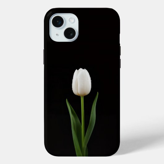 Zwart 4 Luxe, Parelwitte Tulp iPhone 15 Plus Case-Mate iPhone Case (Achterkant)