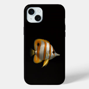 Zwart 4 Luxe, Tropische Rif Vlinder Vis iPhone 15 Mini Hoesje