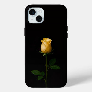 Zwart 4 Luxe, Zonovergoten Gele Roos iPhone 15 Plu Mini Hoesje