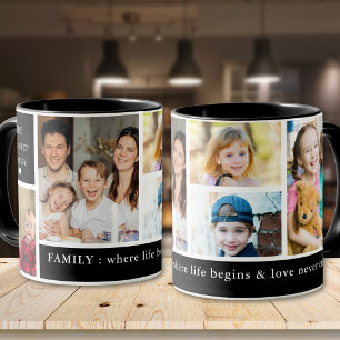 Zwart 5 Foto Familie Waar Het Leven Begint Citaat Mok