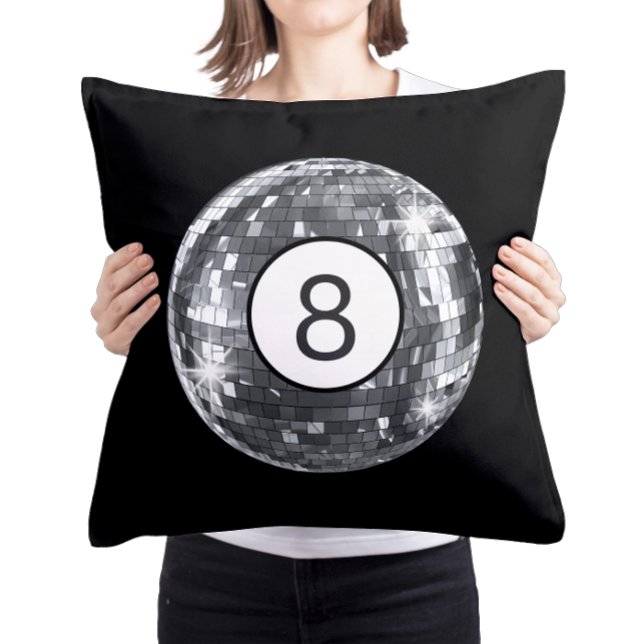 Zwart 8 Ball Kussen Sparkly Disco Ball Pillow (Creator heeft geüpload)