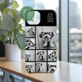 Zwart 9 Photo Square Collage - met naam wit Case-Mate iPhone Case