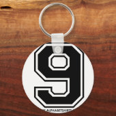 Zwart 9 sleutelhanger (Voorkant)